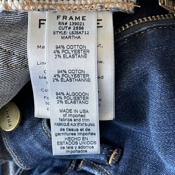 FRAME SZ 27 Jeans Le Skinny de Jeanne Mid-Rise Stretch 5-Pocket Snap Hems Martha - Picture 10 of 11